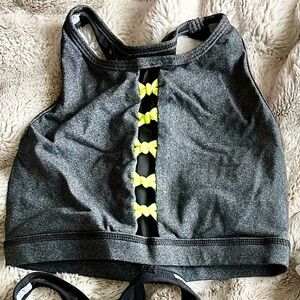 Born Primitive Gray Sports Bra with Yellow Accents